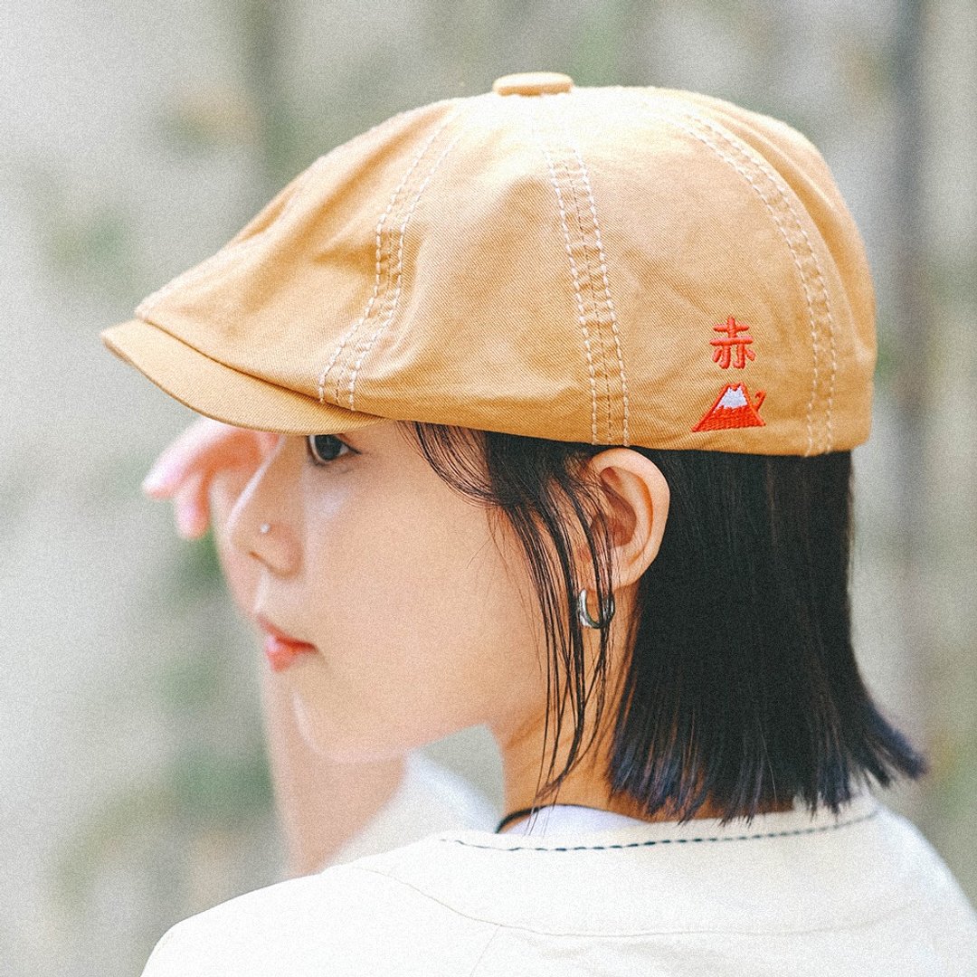 富士山刺绣 复古报童帽 贝雷帽 前进帽 可反戴 - 帽子 - 棉 多色