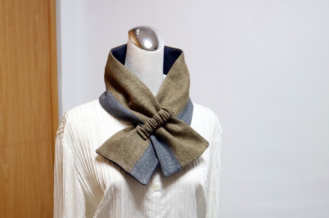 拼接可调式短围巾.scarf 保暖围脖 双面双色 大人.小孩均适用 - 围巾/披肩 - 其他材质 