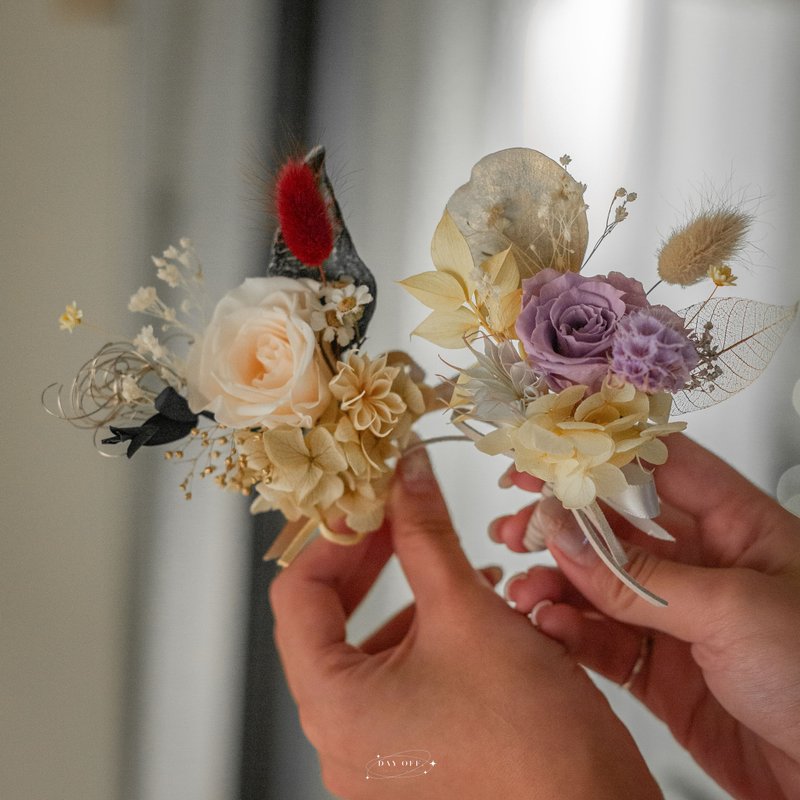 DAY OFF 胸花 永生花胸花 干燥花 玫瑰 婚礼胸花 主持人 配件 - 胸花/手腕花 - 植物．花 