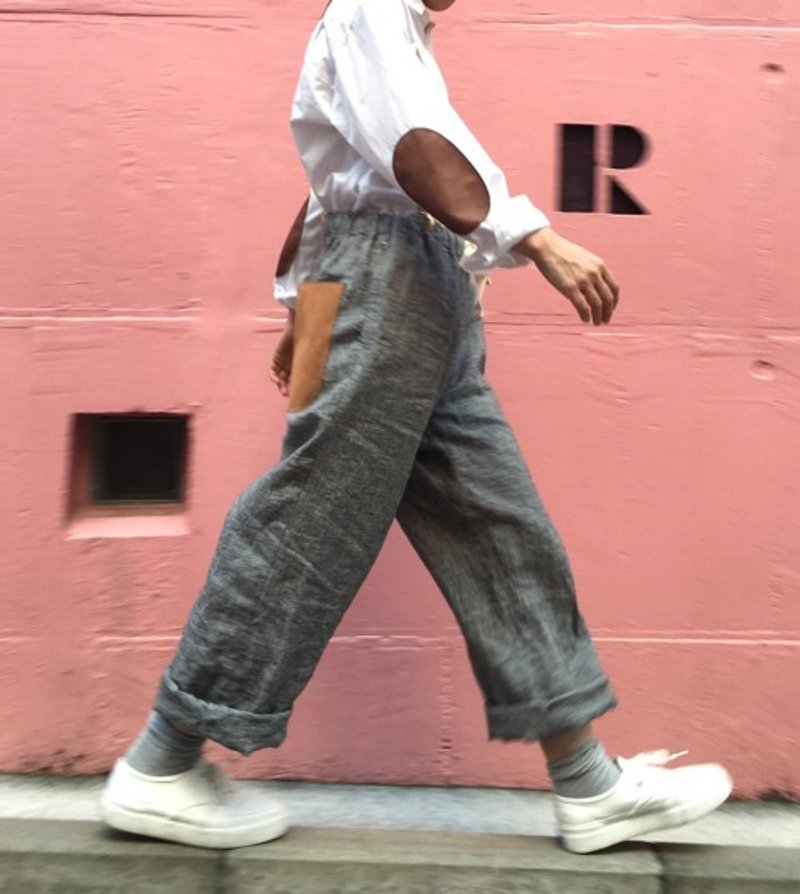 亚麻长裤 千鸟格纹 - 中性裤装 - 棉．麻 