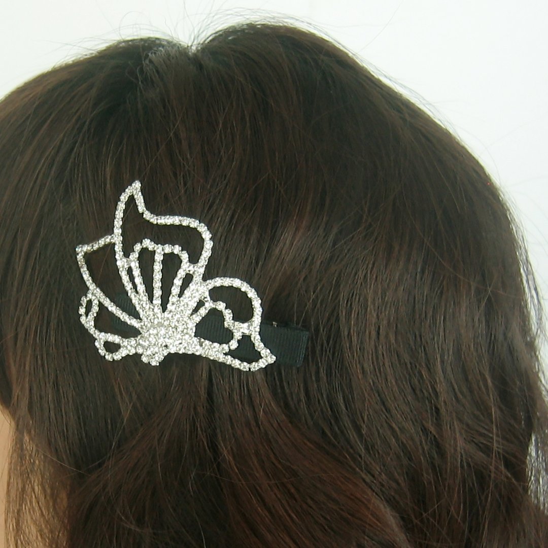silver butterfly hairpin - 发饰 - 其他材质 银色
