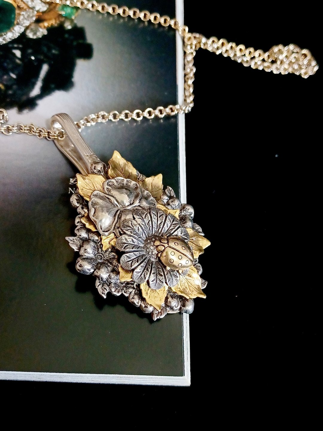 vintage jewelry 古典金属手作汤匙坠饰  项链 - 项链 - 其他金属 