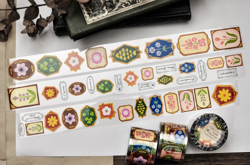 植物小画纸胶带2 – 3.5cm - 纸胶带 - 塑料 多色