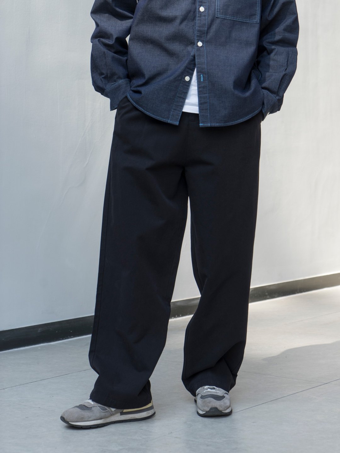 PANTS 輕薄款日系潮流寬鬆直筒休閒長褲 cleanfit 垂感闊腿褲 - 男士长裤 - 棉 多色