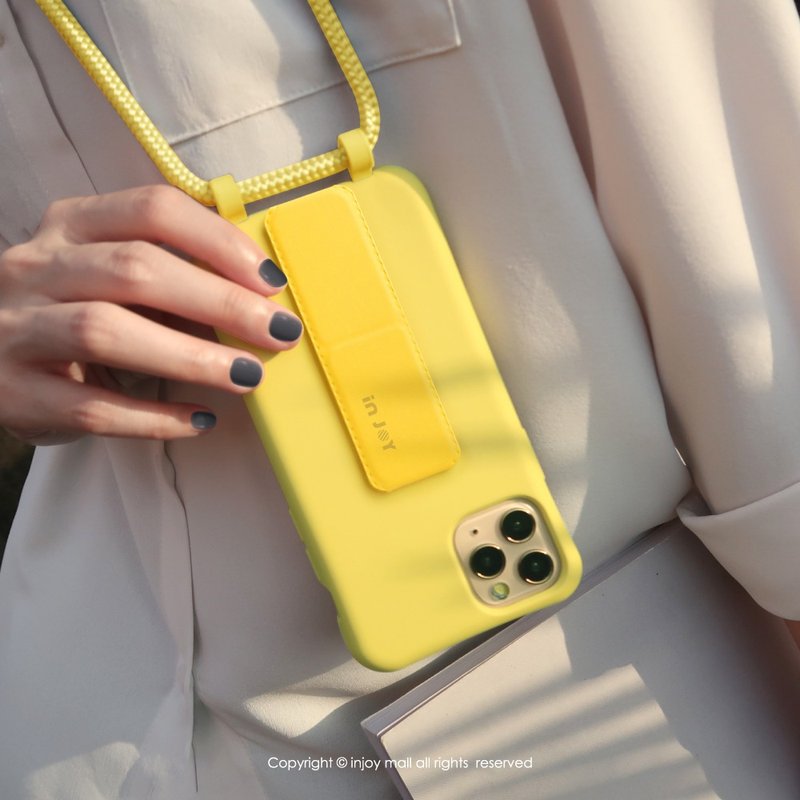 iPhone 14/13/12/SE3 可拆式 Urban Basic 活力黄 背绳防摔手机壳 - 手机壳/手机套 - 塑料 黄色