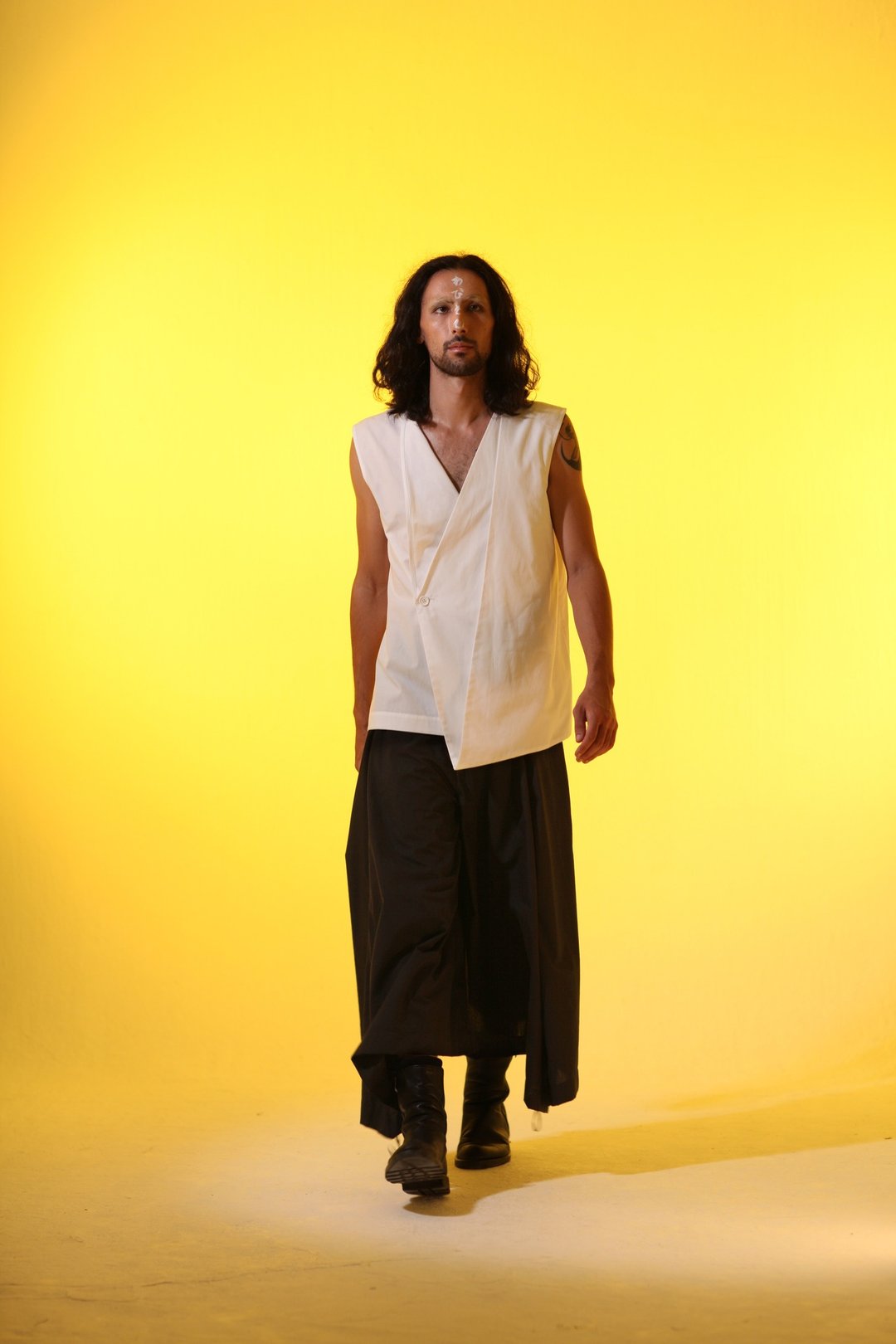 INF 19SS 层次背心 - 男装衬衫 - 棉．麻 白色