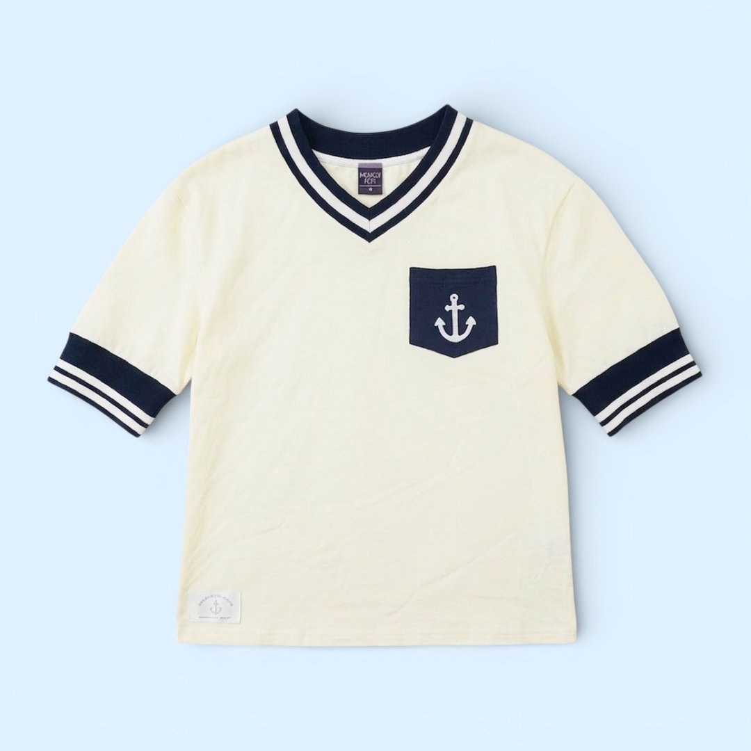 Santiano Tee (1-Ivory Cream) | Hooman (Adult/Kids) - 中性连帽卫衣/T 恤 - 棉 黄色