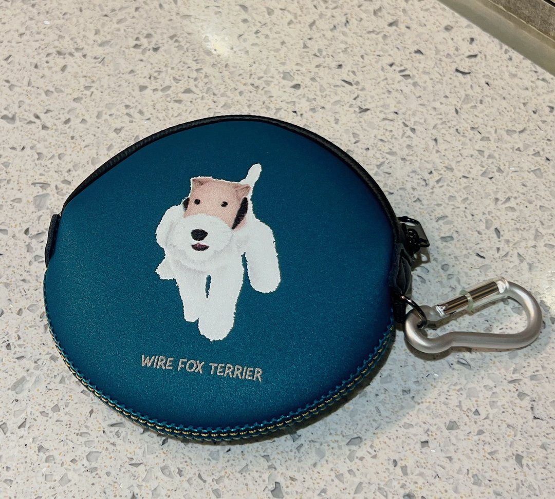Wirefoxterrier 刚毛猎狐梗 防撞防泼水皮革 零钱包 快跑 青铜 - 零钱包 - 人造皮革 蓝色