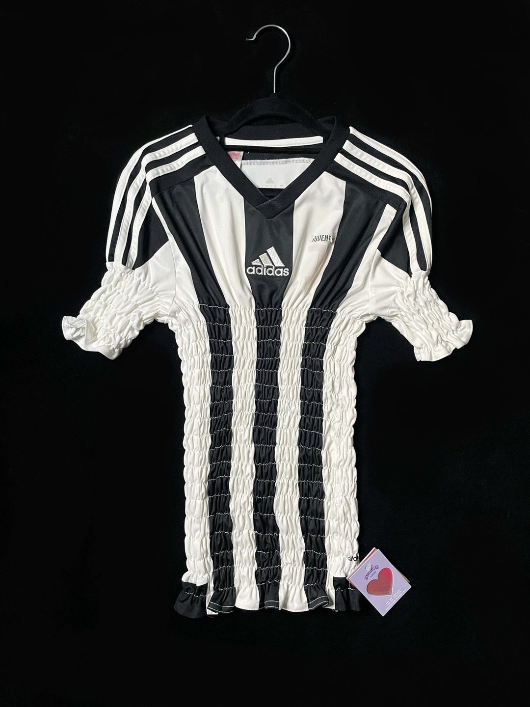 REGETHER 古着改制 adidas 长版版松紧足球球衣 02 - 女装 T 恤 - 聚酯纤维 黑色