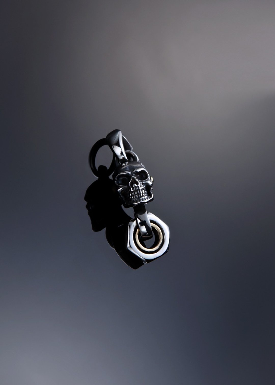 Movable Piston skull necklace (S) | 活塞骷髅全可动项链 (S) - 项链 - 纯银 银色