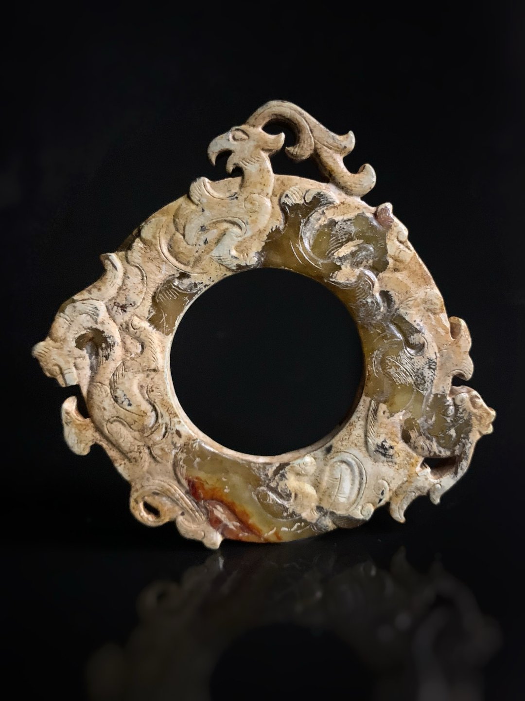 东汉  青黄玉龙凤纹出阔环 - 摆饰 - 玉石 