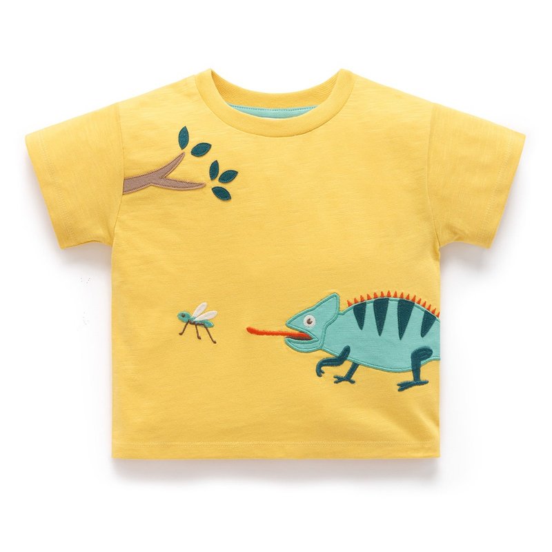 澳洲 Purebaby 有机棉男童装上衣 12M-5T 黄色变色龙 - 童装上衣 - 棉．麻 