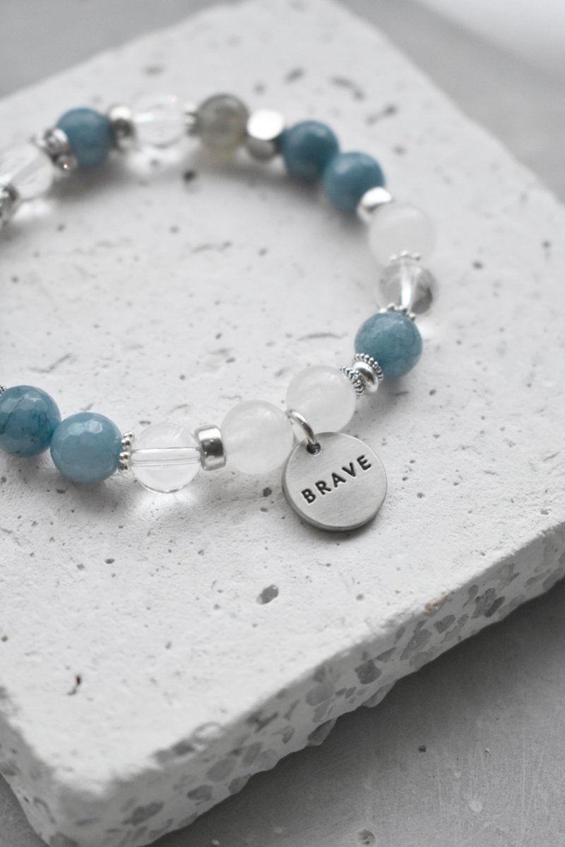 ZHU.手工手环 | 飘洋过海-浅海 (圣诞礼物/情侣/姊妹/天然石) - 手链/手环 - 石头 