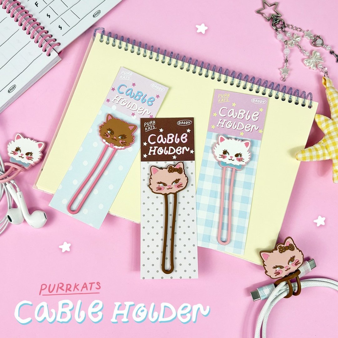DADDY | Purrkats Cable Holder 可爱充电线收纳绳 - 充电宝/传输线 - 其他材质 