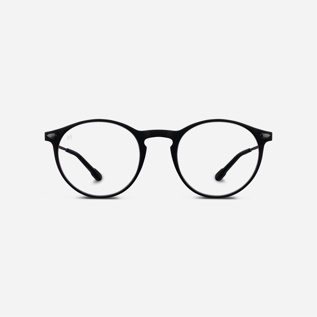法国 Nooz 抗蓝光造型平光眼镜镜脚便携款(透明镜片)椭圆-雾黑色 - 眼镜/眼镜框 - 其他材质 黑色
