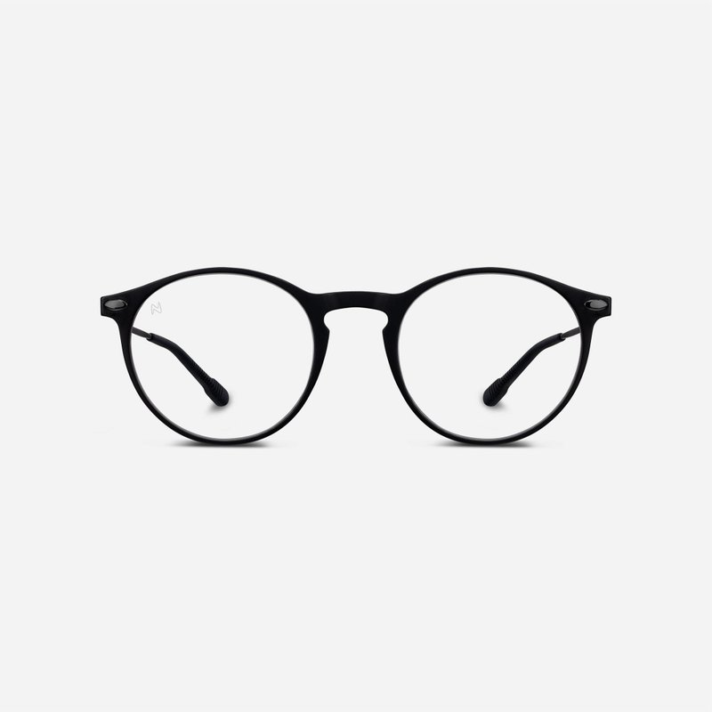 法国 Nooz 抗蓝光造型平光眼镜镜脚便携款(透明镜片)椭圆-雾黑色 - 眼镜/眼镜框 - 其他材质 黑色