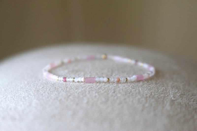 手链 月光石 红宝石 天然石 - 公主 - - 手链/手环 - 半宝石 粉红色