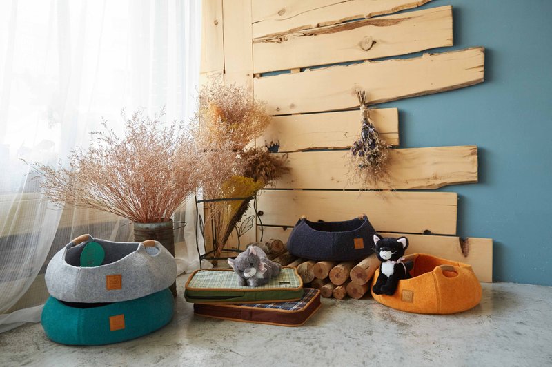 《喵星人必备&汪汪用也萌萌der》XS格纹睡垫 XS_W45 x D30 x H5cm +猫篮子 最萌组合  优惠只到2017/8/31止 - 床垫/笼子 - 其他材质 