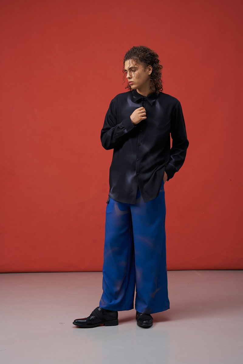 衬衫/长袖/MRI/渲染/黑印花/INF/SS25 - 男装衬衫 - 聚酯纤维 黑色