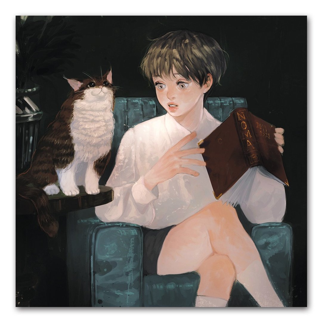 明信片 / 转眼间，猫咪就在我身旁 / NOMA 游牧插画 文具小物 - 卡片/明信片 - 纸 黑色