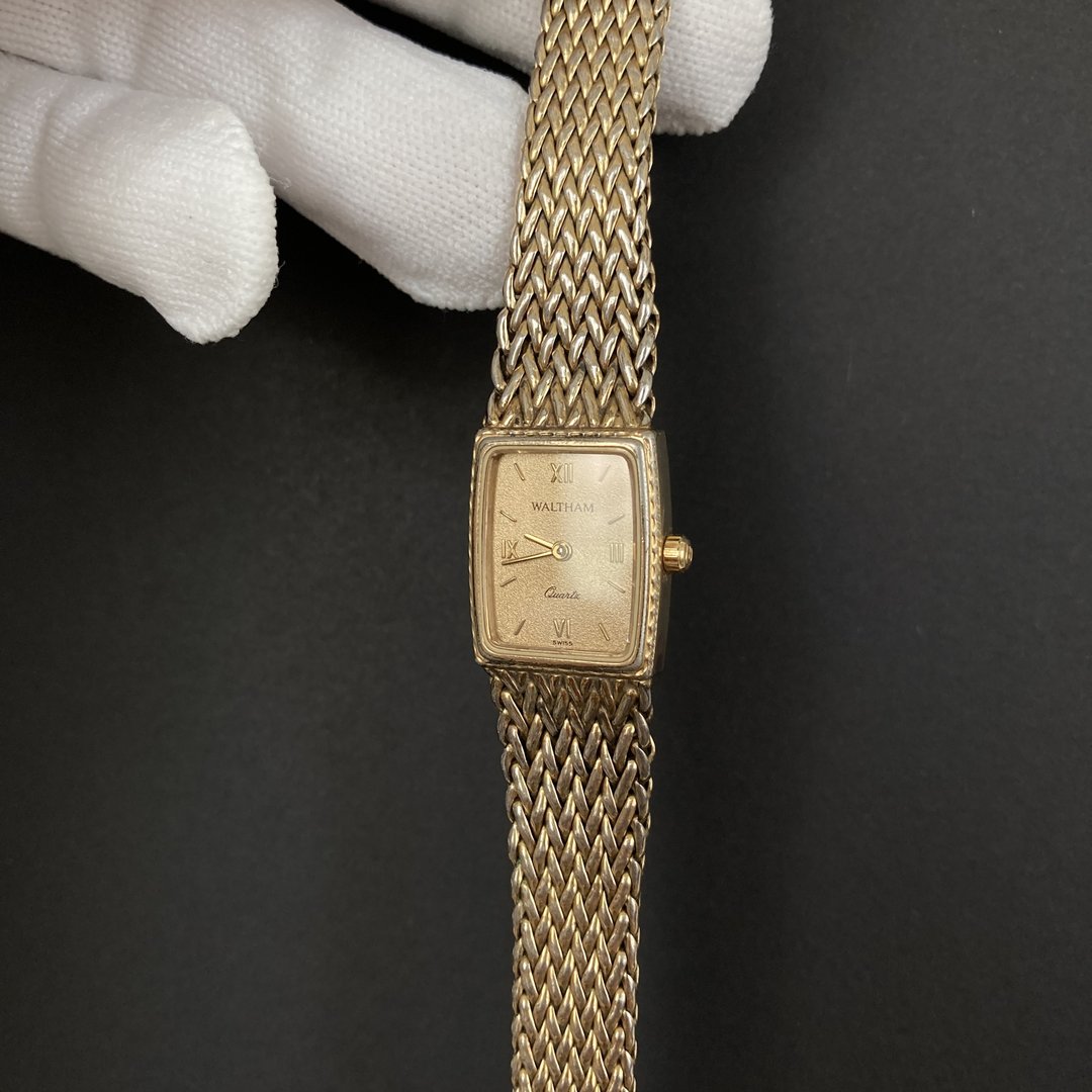 WALTHAM 12K金 雾金方形 瑞士机芯 美国品牌 古董表 库存表 - 女表 - 其他金属 金色