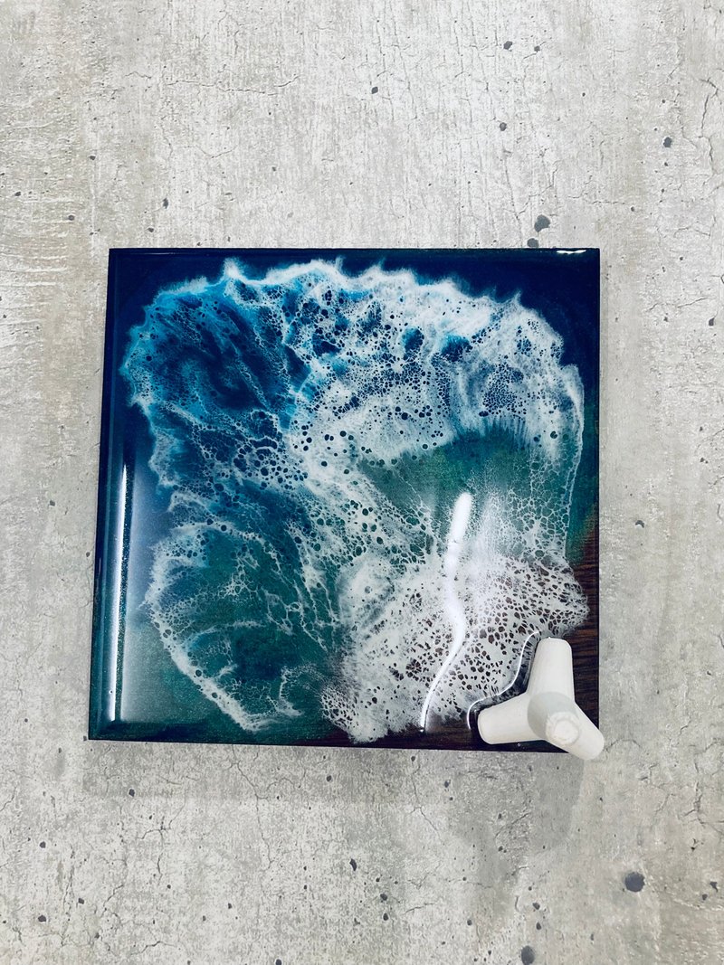 铁刀木消波块海浪杯垫摆饰 - 杯垫 - 木头 蓝色