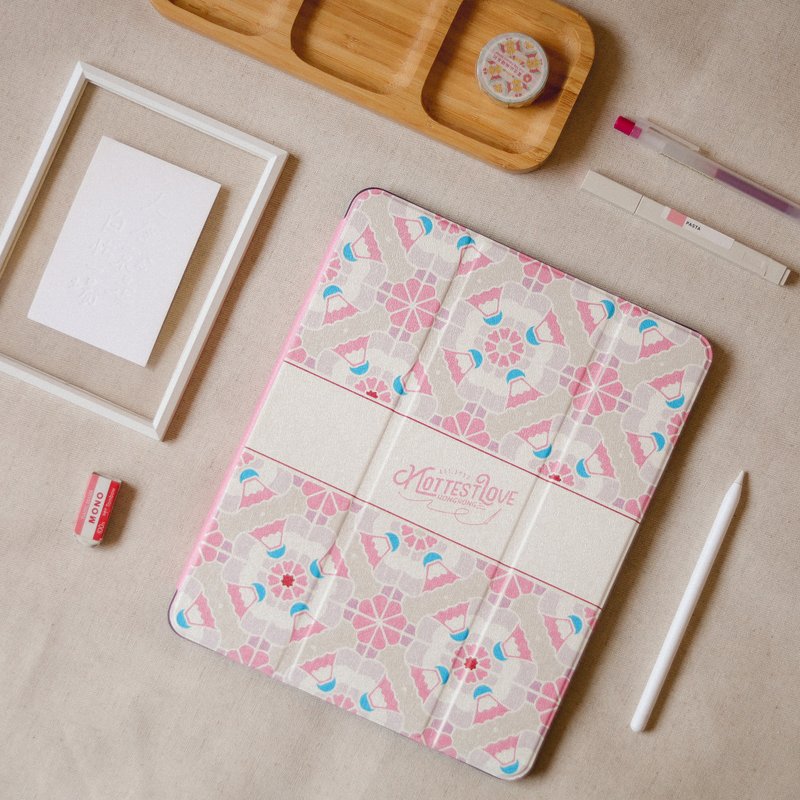 富士山 磁砖系列 / iPad 保护壳 - 粉 - 平板/电脑保护壳 - 人造皮革 粉红色