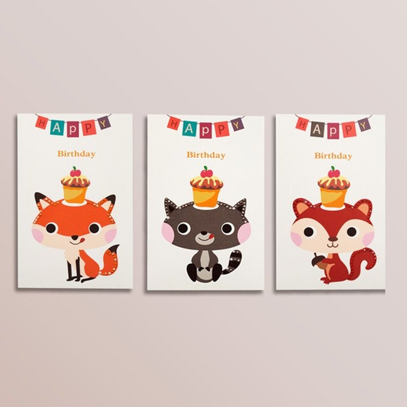 【GFSD】水钻精品-手工动物生日卡 - 卡片/明信片 - 纸 