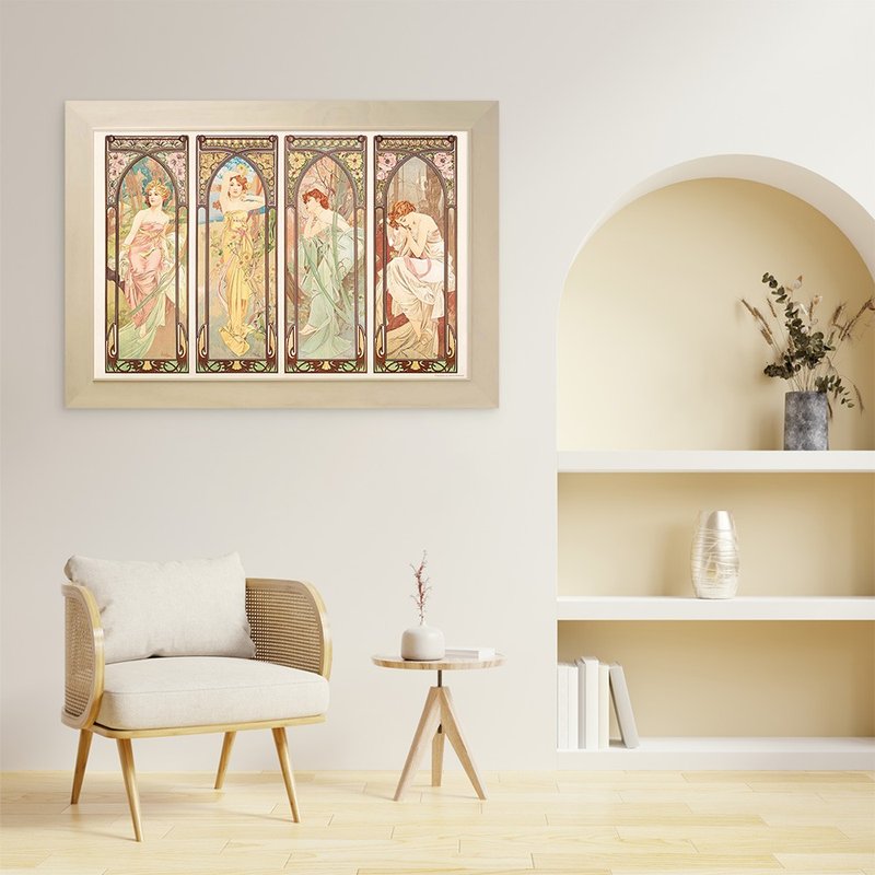 【四时】福利品/慕夏/含框/博物馆级艺术微喷/复制画 - 海报/装饰画/版画 - 纸 绿色