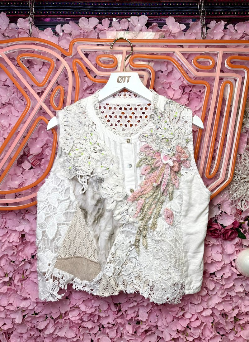 OTT独一无二•Unique日系重工刺绣手勾蕾丝手绣织花印花上衣 - 女装上衣 - 棉．麻 粉红色