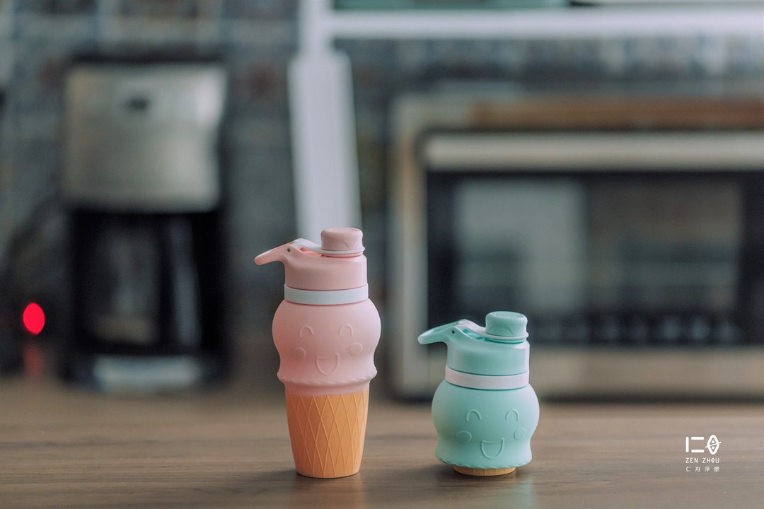 仁舟净塑 | 甜筒硅水杯_500ml(硅胶造型水杯) - 水瓶/水壶 - 硅胶 多色
