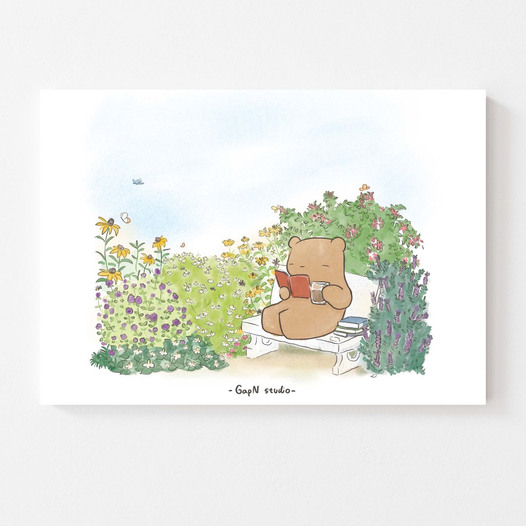 Postcard Poster 10 Reading day I 2022 collection - 卡片/明信片 - 纸 白色