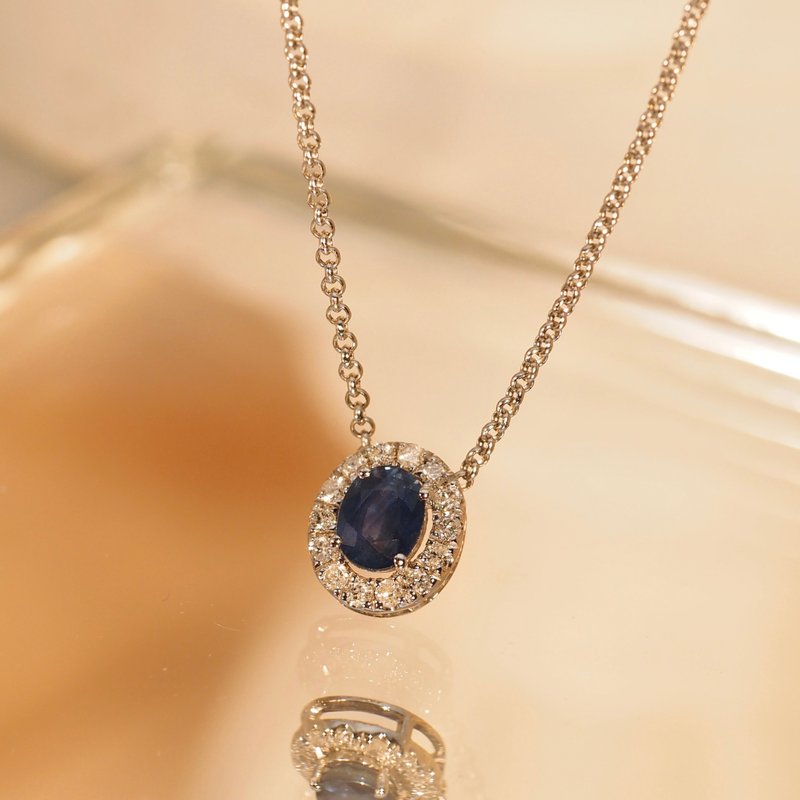 18K金蓝宝石糖果颈链 18K Gold Blue Sapphire Gem Candy Necklac - 项链 - 贵金属 