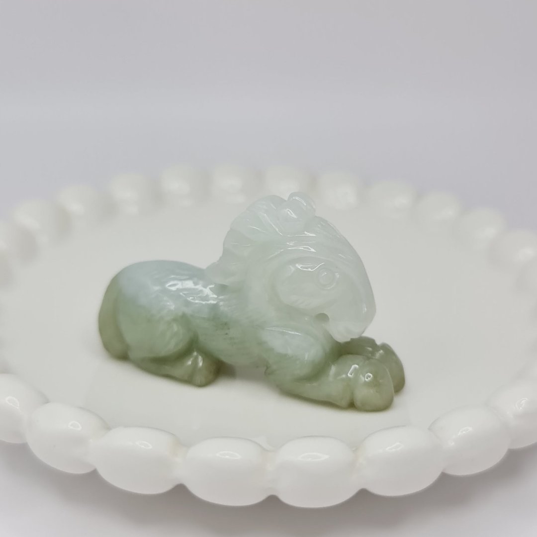 冰胶带黄一马当先 | 天然缅甸玉A货翡翠 - 项链 - 玉石 