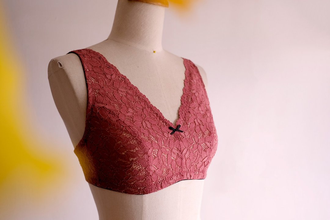 【强运款】诱色・包覆款法式蕾丝薄衬内衣Bralette・台湾制 - 女士内衣裤 - 棉 红色
