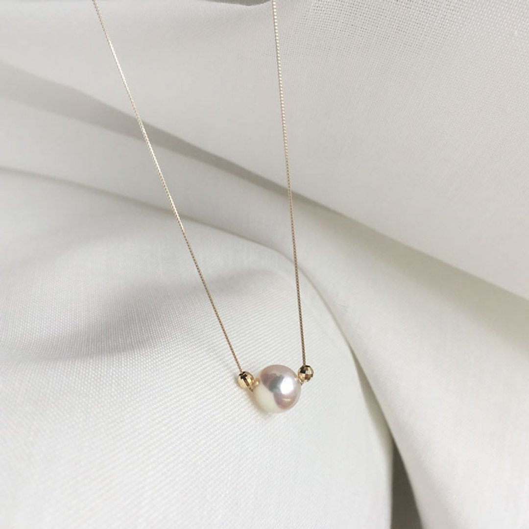 K10YG Akoya Pearl Necklace - 项链 - 珍珠 
