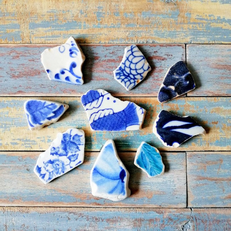 Floral Sea Pottery 青花碎瓷 Broken china/Broken mosaic tiles 老瓷器 Broken pottery 老瓷器 - 陶艺 - 陶 多色