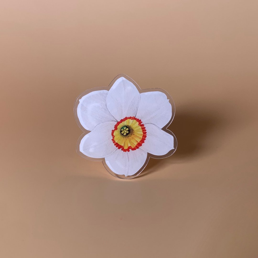 flower griptok / phonegrip / popsockets - daffodil - 手机配件 - 塑料 白色
