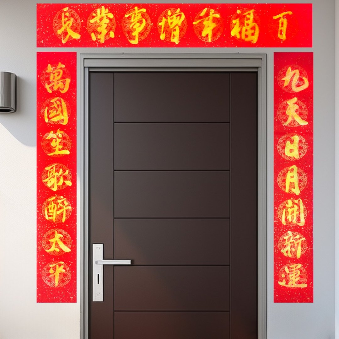 2026 马年门联|金墨新春门联|手写春联|七字春联 - 红包/春联 - 纸 