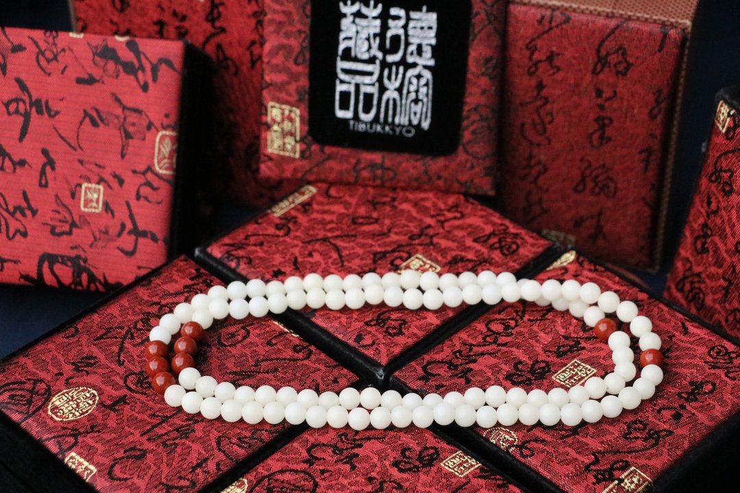 白玉菩提根 8mm圆珠 南红玛瑙隔珠 菩提子手珠 手串 母亲节送礼 - 手链/手环 - 其他材质 