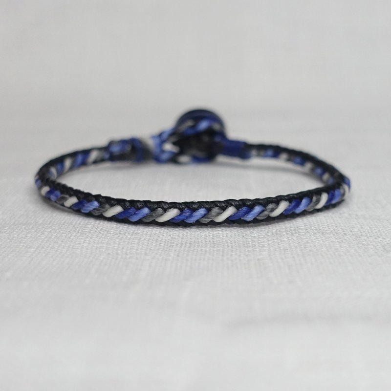 星际│斜线款 手环 脚环│防水 蜡线 冲浪绳 幸运绳 - 手链/手环 - 防水材质 蓝色