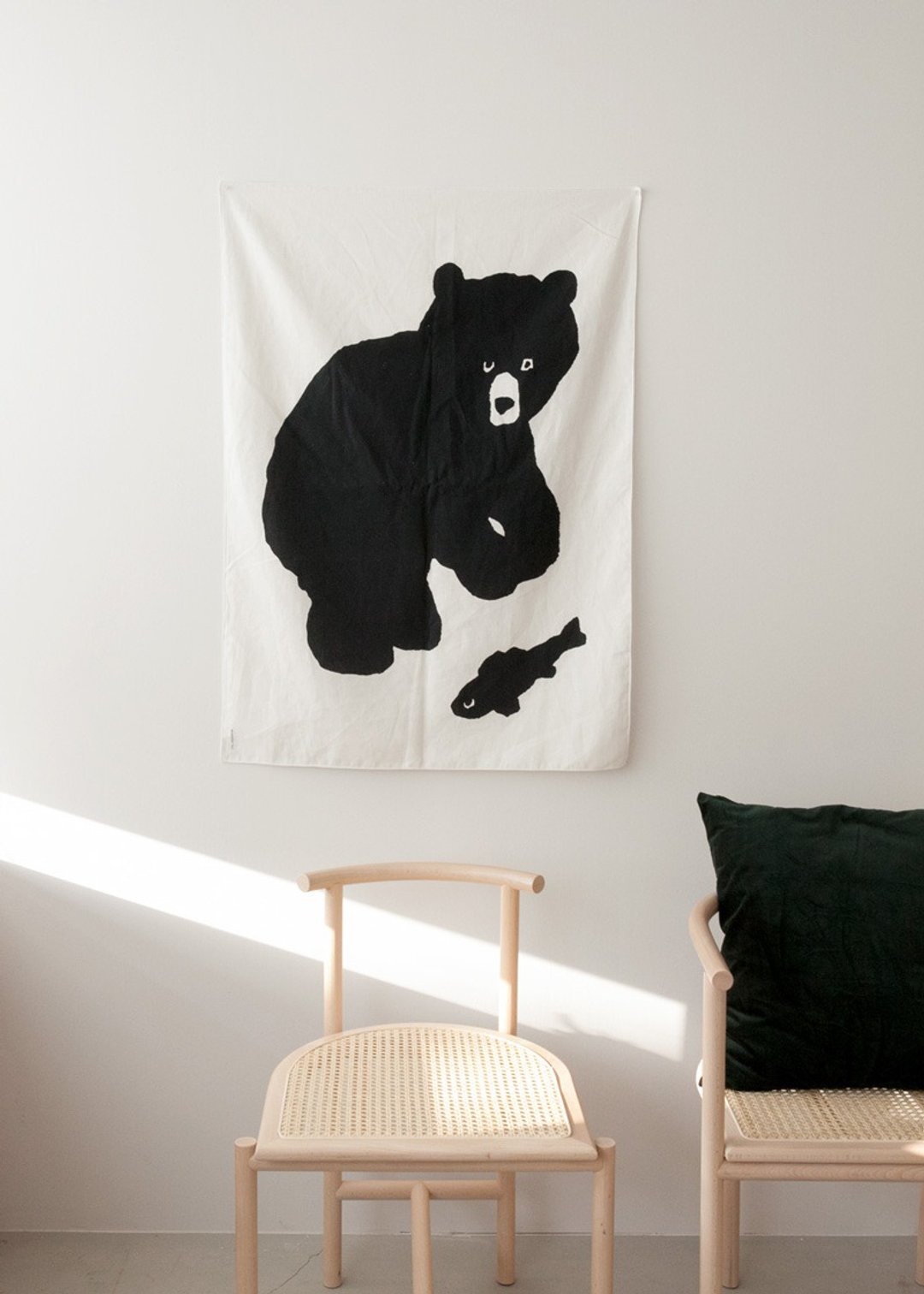 BLACK BEAR FABRIC POSTER_黑熊 - 门帘/门牌 - 棉 