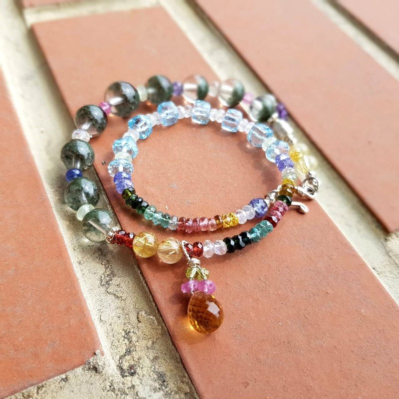 女孩水晶世界【MotherCarw】-绿幽灵-碧玺天然水晶手作新年强运款 - 手链/手环 - 宝石 多色