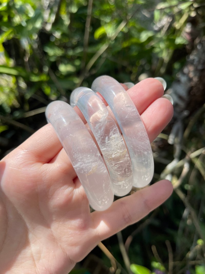 冰霜白羽毛 - 白水晶。仙女美人镯。一图一物 - 手链/手环 - 水晶 透明