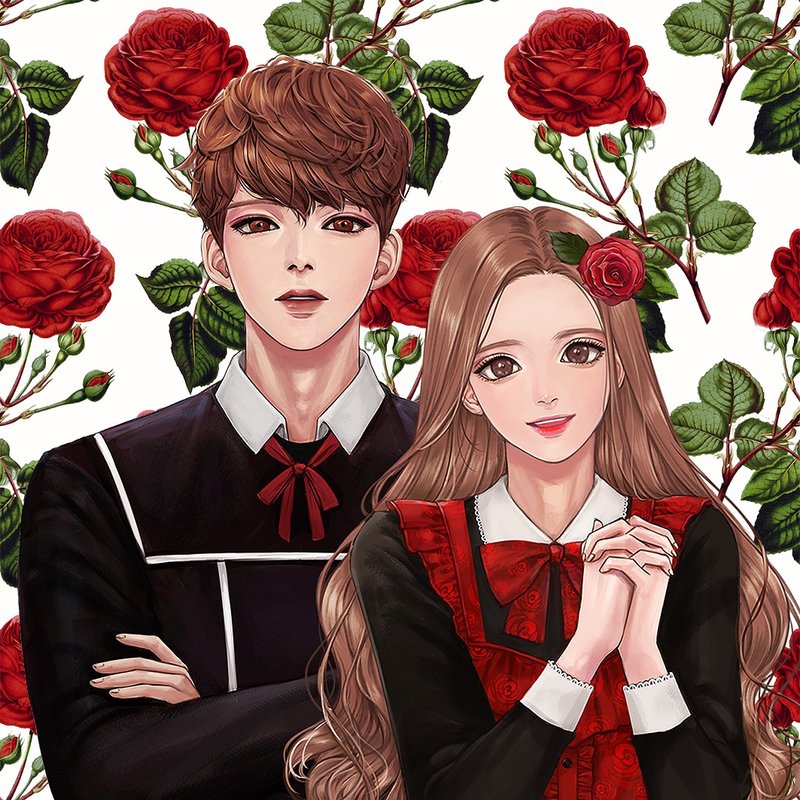 Rose couple (2,4Color) - 贴纸 - 纸 多色