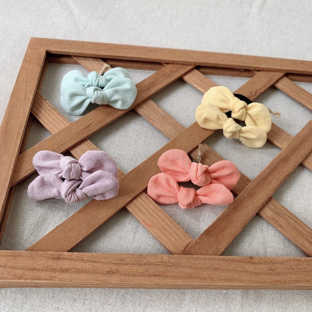 岛森家 / 婴幼儿发圈 / 圈圈岛蝴蝶结发圈 - 婴儿饰品 - 棉．麻 多色