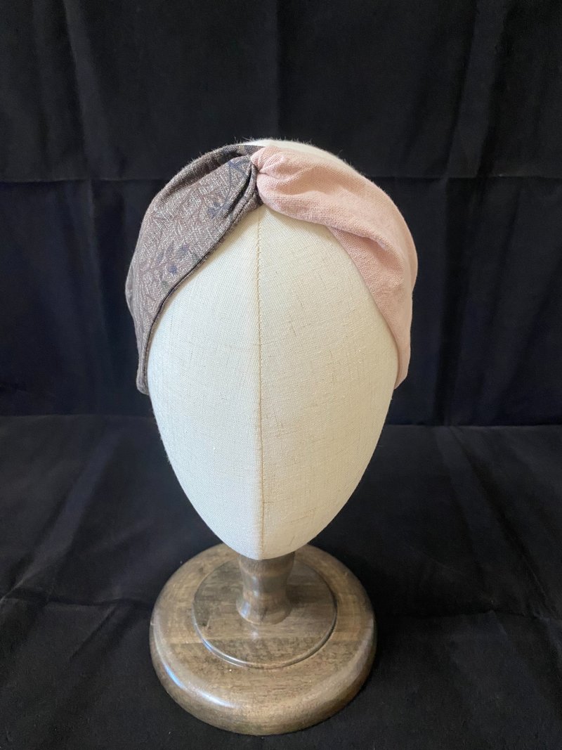 草莓奶盖乌龙/扭结发带/日本渲染古布 - 发带/发箍 - 棉．麻 