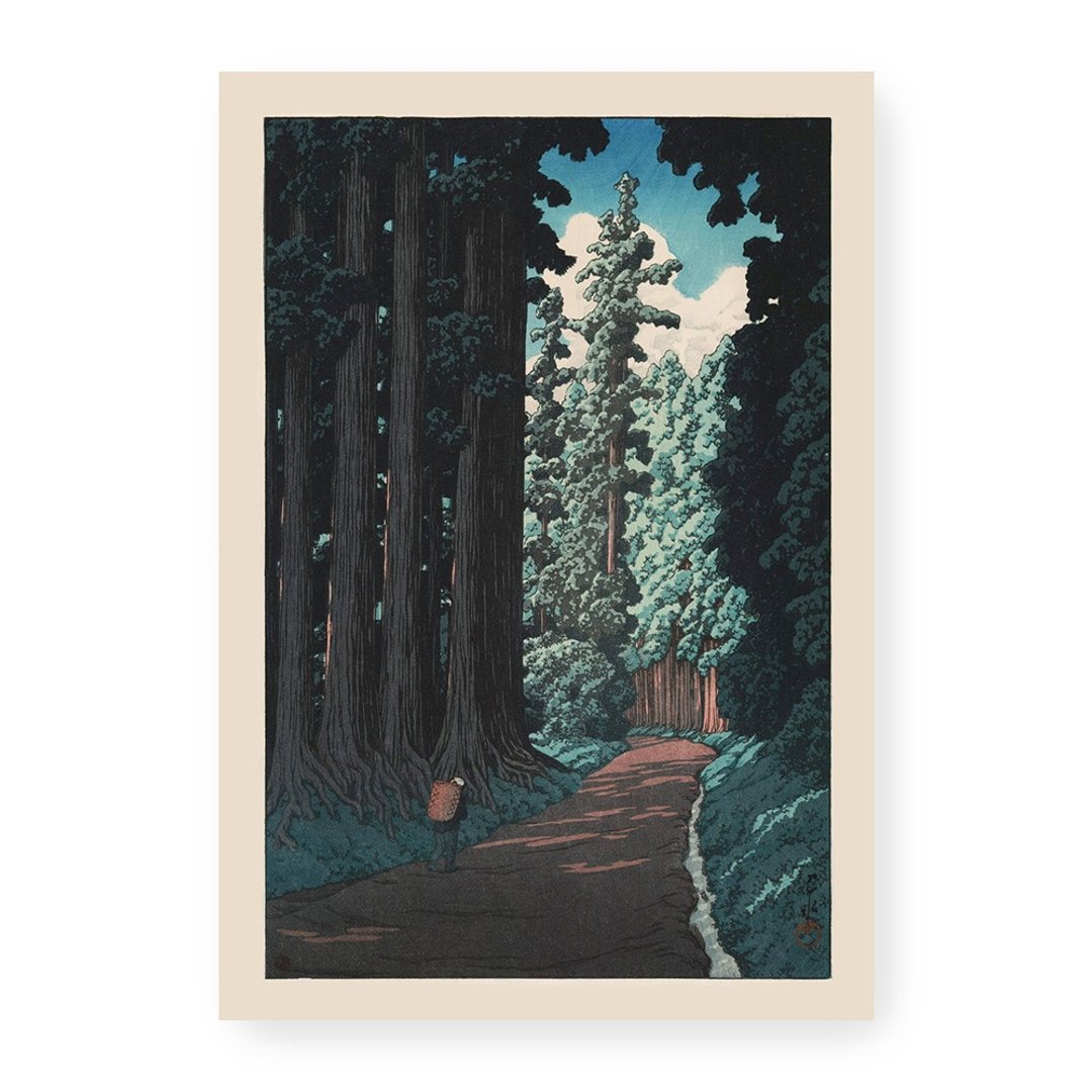 【艺术挂画】川瀬巴水 Kawase Hasuiu 一 日光道路 昭和六年 - 海报/装饰画/版画 - 纸 
