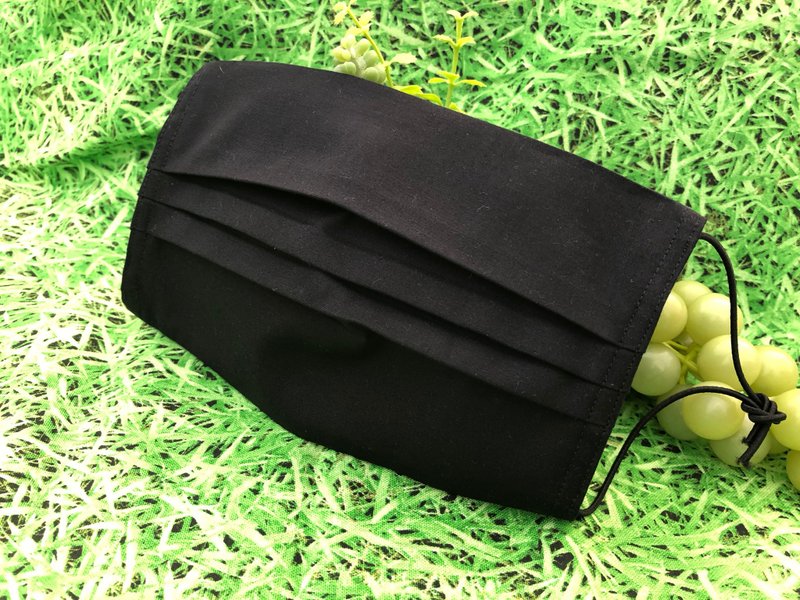 个性黑立体口罩/口罩套/可调可拆耳挂绳 适用医疗型口罩 - 口罩 - 棉．麻 黑色