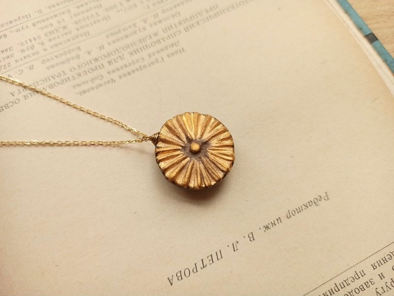 金花中空香水瓶精油瓶陶项链 - 项链 - 陶 咖啡色